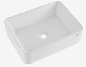 lot 121 image: VEVOR Rectangle Vessel Sink, 19 x 14.7 Bathroom Vessel Sink Countertop, White Ceramic Bathroom Sinks Above Counter, Modern Style, Bright and Elegant, Well-Packaged for Bathroom, Hotel, Toilet, RV