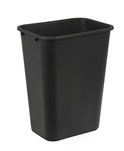 lot 122 image: Amazon Basics Trash Can, Rectangular Commercial Office Wastebasket, 10 Gallon