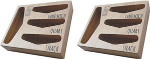 lot 411 image: LOT OF 2 Losvio Bag Storage Organizer for Kitchen Drawer, Wooden Farmhouse Style Bags Organizer, Compatible with Gallon, Quart, Sandwich and Snack Variety Size Bag (Natural)