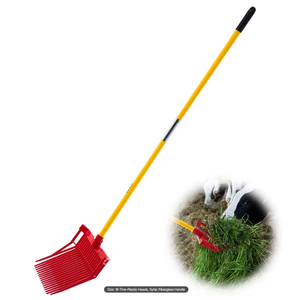 lot 419 image: VEVOR Manure Fork, 18 Angled Tines, Horse Manure Rake with Long Fiberglass Handle, 61 in Durable Plastic Pitchfork Muck Rake Tool for Gardening Horse Stall Stable Grass Hay Cleaning Farm Work
