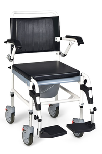 lot 63 image: Costway 4-in-1 Bedside Commode Chair Commode Wheelchair with Detachable Bucket