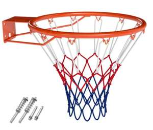 lot 132 image: Costway SP38332OR 18 in. Heavy Duty Wall Mounted Basketball Rim Goal Replacement - Orange