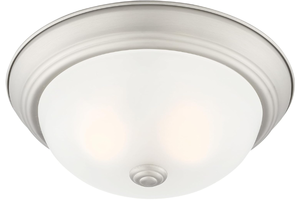lot 135 image: DESIGNERS FOUNTAIN Reedley 3-Lights Flush Mount Ceiling Light, 15 Inch Lighting Fixture for Kitchen, Bedroom, Bathroom, and Hallway, Pewter with Etched Glass, 1257L-PW-W