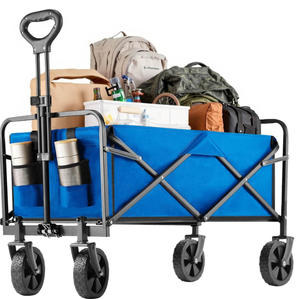 lot 136 image: MyDepot Folding Wagon Four Wheels, All-Terrain Foldable Beach Wagon