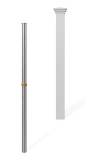 lot 356 image: WamBam Fence 3.5ft Tall (1 Post) Fence Finishing Post for WamBam All American No Dig White Picket Fence, Easy Install Outdoor Fence for Backyard or Patio, Outdoor Fencing, No Dig Fence Panels, ZP19046