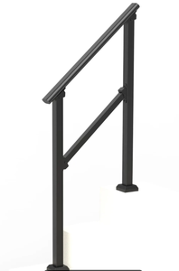 lot 428 image: VEVOR 2-3 Handrails for Outdoor for Seniors Porch Deck Black Square Tube Steel