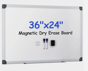 lot 439 image: Steelite Magnetic Dry Erase Board 36 x 24 Inch Whiteboard Office Marker Board