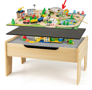 lot 23 image: Costway 78 Pieces Activity Railway Playset for Kids Aged 3 (Bridge Is Damaged)