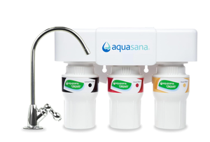 lot 25 image: Aquasana Under Sink Water Filter System - Reduces PFAS, Lead, & Chlorine in Drinking Water - Under Counter Claryum Filtration for Kitchen - 3-Stage - Chrome Faucet - AQ-5300.56