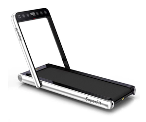 lot 37 image: Costway - 4.75HP 2 In 1 Folding Treadmill WRemote APP Control - Silver