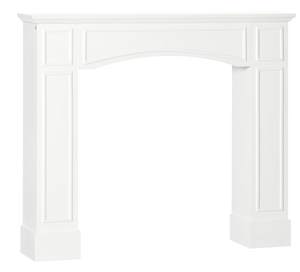 lot 77 image: HOMCOM Modern Fireplace Mantel, Surround Mantels for Fireplace with Decorative Pattern Interior Width 29 White Overall45.25 x 9.25 x 39.25