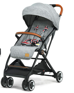 lot 86 image: BABY JOY Lightweight Baby Stroller, Compact Toddler Travel Stroller for Airplane with 5-Point Harness, Adjustable BackrestFootrestCanopy, Storage Basket, Easy One-Hand Fold, Gray
