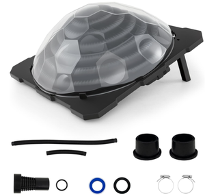 lot 147 image: DORTALA Solar Pool Heater, Dome Swimming Pool Water Heater for Above Ground & Inground Pool with Black Heating Coil, Foldable Legs, Rotatable Hose Connector