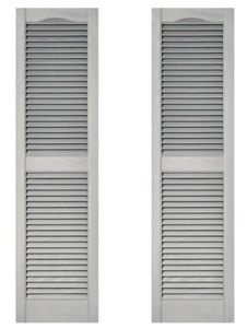 lot 159 image: Mid America Builders Edge 15 In. x 60 In. Vinyl Louvered Shutter, (2-Pack) (Minor Transit Damage)