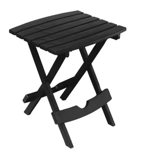 lot 166 image: Adams Quik-Fold 20 in. Resin Black Square Patio Side Table