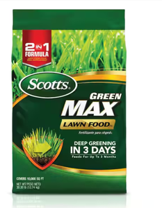 lot 168 image: Scotts Green Max 30.30 lbs. 10,000 sq. ft. Florida Lawn Fertilizer Plus Iron Supplement for Greener Grass