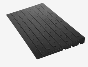 lot 169 image: VEVOR Rubber Threshold Ramp, 2.6 Rise Threshold Ramp Doorway, 3 Channels Cord Cover Rubber Solid Threshold Ramp, Rubber Angled Entry Rated 2202 Lbs Load Capacity for Wheelchair and Scooter