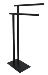 lot 185 image: Kingston Brass SCC6030 Edenscape Double L Shape Pedestal Towel Holder, Matte Black