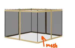 lot 188 image: Outsunny 118.8 in. L x 81.6 in. W Universal Replacement Mesh Sidewall Netting