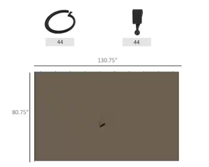 lot 189 image: Outsunny 130.75 in. x 130.75 in. Universal Gazebo Sidewall Set with 4 Panels, HooksC-Rings for Pergolas and Cabanas in Brown