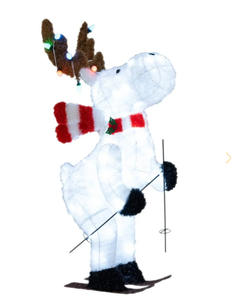 lot 203 image: Costway 44 Animated Christmas Reindeer Pre-lit Skiing Deer