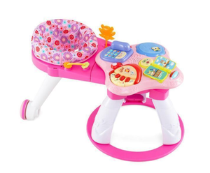 lot 204 image: Costway TM10132PI 3 in 1 Baby Stationary Activity Center with Educational & Music Function Tabletop - Pink