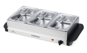 lot 207 image: Costway Electric Buffet Server Food Warmer with 3 Removable Trays (Minor Transit Damage)