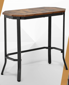 lot 209 image: GOFLAME Narrow Side Table, Industrial Slim End Table with Rustic Tabletop & Steel Frame, Compact Bedside Table, Wood Accent Sofa Side Table for Living Room, Bedroom & Entryway, Rustic Brown