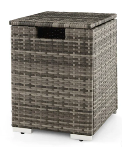 lot 217 image: COSTWAY 2-in-1 Patio Rattan Gas Propane Tank Cover for 20 lbs Propane Tanks-Gray