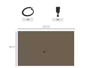 lot 305 image: Outsunny 130.75 in. x 130.75 in. Universal Gazebo Sidewall Set with 4 Panels, HooksC-Rings for Pergolas and Cabanas in Brown