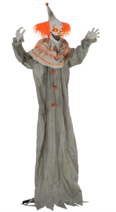 lot 307 image: HOMCOM 6 Life Size Orange Haired Clown, Outdoor Halloween Decoration Animatronic, Sound and Motion Activated Light Up Eyes