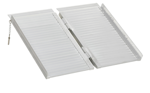 lot 315 image: HOMCOM Textured Aluminum Portable Wheelchair Ramp for Home, Steps, Doorways, Foldable Handicap Ramp 2, Threshold Ramp