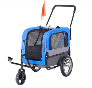 lot 321 image: Aosom 2-in-1 Small Dog Bike Trailer and Bike Stroller with Hitch, Bicycle Trailer Sidecar Bike Wagon Cart Carrier Attachment for Travel, Blue