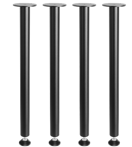 lot 350 image: VEVOR 28 Inch Adjustable Desk Legs, Reinforced Steel Office Table Furniture Legs Set of 4 for DIY, 1200 lbs Load Capacity Heavy Duty Desk Legs, Quick Instalation Legs with Adjustable Foot Cup Black