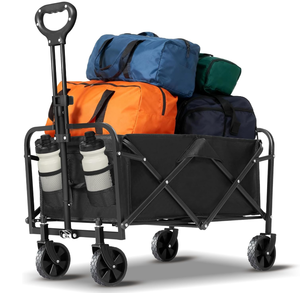 lot 370 image: iHomey Beach Cart Large Capacity, Heavy Duty Folding Wagon Portable, Collapsible Wagon for Sports, Shopping, Camping Collapsible Foldable cart