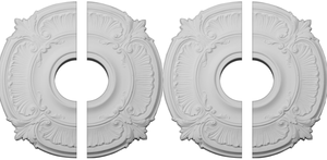 lot 378 image: LOT OF 2 Endurathane Attica Ceiling Medallion, 18OD x 4ID x 58P (Fits Canopies up to 5), Two Piece, Factory Primed