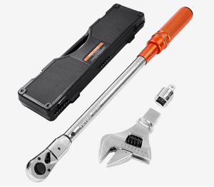 lot 441 image: VEVOR Adjustable Click Torque Wrench, 12 Inch Drive, 20-160 lbf-ft27.1-216.8 N.m, Dual-direction and Dual Range Scales, 72-Tooth, 2% Precision, with Adapter Interchangeable Jaw and Ratchet Head