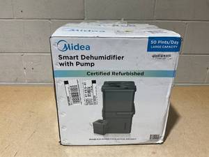 lot 3 image: Midea 50 pt. Cube Dehumidifier with Pump up to 4,500 sq. ft. Most Efficient for Basement or Bedroom in Gray
