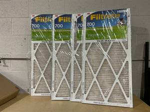 lot 347 image: LOT OF 4 3M Filtrete Dust, Pollen & Pet Dander Reduction 17.623x35.625x1