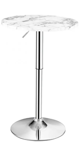 lot 219 image: Costway 360° Swivel Round Pub Table with Height Adjustable - 24 x 24 x (28-36) (L x W x H)