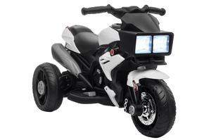 lot 455 image: Aosom 6V Kids Motorcycle Toddler Ride-on Toy, High-Traction Battery-Operated Mini Electric Motorbike with ForwardReverse Switch, Music, Headlights, Horn, White