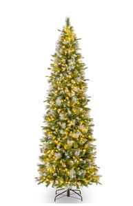 lot 458 image: Costway 9 ft Pre-Lit Artificial Christmas Tree with 1228 Frosted Tips 470 LED Lights