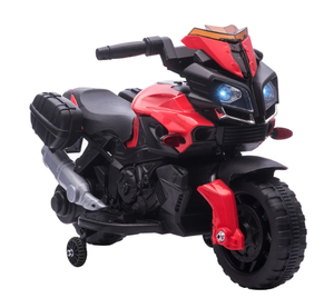 lot 286 image: AOSOM Kids 6V Electric Pedal Motorbike Ride-On Toy, Battery Powered Motorcycle with Horn & Headlights, Training Wheels & Realistic Sounds