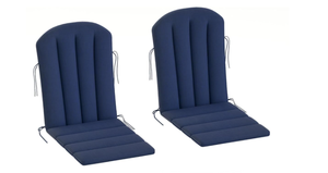 lot 288 image: Outsunny Adirondack Chair Cushion Set of 2, Outdoor Chair Cushions with Ties, 25D High-Density Foam, High Back Patio Chair Cushions, Fade Resistant for Patio Furniture, 49 x 20 x 2, Navy Blue
