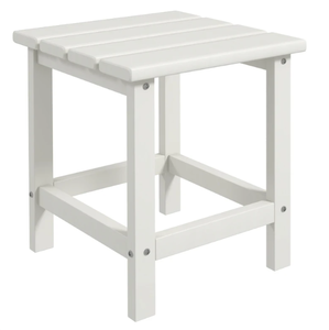 lot 289 image: Outsunny Adirondack Side Table, Square Patio End Table, Weather Resistant 15 Outdoor HDPE Table for Porch, Pool, Balcony, White