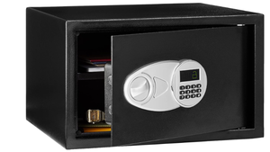lot 259 image: Amazon Basics Steel Security Safe and Lock Box with Electronic Keypad, Easy to Use, Secure Cash, Jewelry, Documents, Black, 1.2 Cubic Feet, 16.9-x-14.6-x-10.6-inches