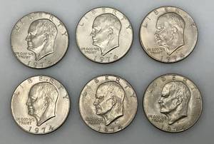 lot 4 image: 1974 D Eisenhower One Dollar Coins