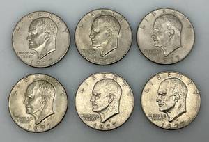 lot 8 image: 1977 D Eisenhower One Dollar Coins