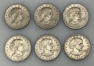 lot 12 image: 1980 P Susan B Anthony One Dollar Coins