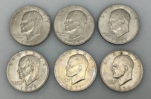lot 13 image: 1971 D Eisenhower One Dollar Coins